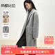尚都比拉冬季新款羊毛雙面呢長(cháng)款西裝收腰外套加厚女大衣