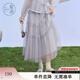 紫涵（ZIHAN）紫涵網(wǎng)紗輕薄長(cháng)袖襯衫女夏季森系設計感寬松襯衣仙女上衣 清新紫（半裙） M