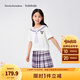 巴拉巴拉【庫洛米IP商場同款】女童套裝夏季兒童裝2025兩件套學院 白紫色調(diào)00317 130