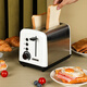 布拉沃新款烤面包機家用全自動(dòng)早餐吐司機多士爐烤面包片烤箱小型 【標配】瓷白色烤面包機