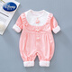 迪士尼雙層新生嬰兒衣服純棉春裝女寶寶哈衣爬服滿(mǎn)月公主連體衣春秋款季 雙層花邊拼接連體衣粉色 雙層純 尺碼偏小一碼 80cm 80 建議5-8個(gè)月