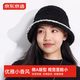 京東京造帽子女秋冬防寒保暖漁夫帽女士加絨針織帽毛線帽盆帽水桶帽遮陽黑