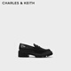 CHARLES&KEITH厚底松糕樂福鞋單鞋女生日禮物女CK1-70900494 Black Box黑色 39