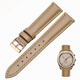 亨諾手表帶女代用卡西歐SHE-5010 5023 4522 LTP-1094真皮表帶針扣 奶茶色-玫瑰金色針扣 12mm