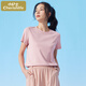 小護士女士背心螺紋棉舒適圓領(lǐng)純色上衣短袖LWD020 柔粉