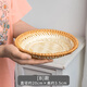 放饅頭烙餅筐竹編盤(pán)子手工圓形收納竹盤(pán)裝飾簸箕托盤(pán)家用饅頭筐編 b款-直徑20cm