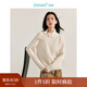 茵曼（INMAN）2025秋冬女裝新款可翻可立盤(pán)扣領(lǐng)毛衣季簡(jiǎn)約百搭長(cháng)袖寬松針織衫 珍珠白 XL