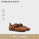 CHARLES&KEITH25秋季新品圓頭平底鉚釘芭蕾瑪麗珍鞋生日禮物CK1-70381146 Brown棕色 37 （235）