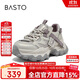 百思圖25秋老爹鞋時(shí)尚厚底增高女休閑鞋B6091CM5 灰/紫 36