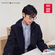 TOMMY HILFIGER【防水微抓絨】出走都市25秋冬男裝連帽風衣款軟殼夾克外套 【防水軟殼款】曜石黑BDS XS （推薦：100-120斤）