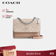 蔻馳（COACH）【品牌直供】女士小號印花風(fēng)琴包單肩斜挎包沙黃色CW206