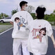 love legend情侶裝夏季短袖t恤小眾設(shè)計(jì)感印花半袖上衣新款一男一女百搭衣服 浪漫 男白女白 XL 男+女L