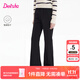 笛莎（DEESHA）童裝兒童女童褲子2025秋季新款中大童時(shí)尚洋氣休閑喇叭褲 黑色 165