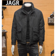 JAGR羽絨服男2024夾克外套上衣輕商務(wù)男裝潮流冬裝男士羽絨衣 黑色 M