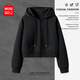 名創(chuàng)優(yōu)品（MINISO）短款外套女2025新款春秋季薄款拉鏈開衫連帽衛(wèi)衣百搭簡約潮流秋裝 黑色(純色) XL (推薦體重130-150斤)