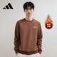 阿迪達斯套頭男款圓領(lǐng)加絨潮流時(shí)尚保暖打底運動(dòng)衛衣 L