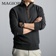 MAGIOPY奢侈高端品牌男裝半拉鏈高領(lǐng)男士針織衫冬季新款時(shí)尚休閑保暖毛衣 灰綠 XL 52