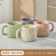 雅港陶瓷水杯套裝家用客廳早餐咖啡杯子女可愛(ài)大容量喝水耐熱馬克杯具 【四件套】混色四杯裝