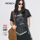 MO&Co.【SMILEY聯(lián)名】T恤2025冬新品斑駁印花抗菌防螨棉質(zhì)MBE4TEE010 烏云灰色 S /160