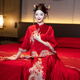 枝己秀禾服新娘婚紗2025新款新中式結(jié)婚禮服古裝嫁衣敬酒服 M016 L