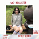 HOLLISTER25秋冬新款甜美抓絨刺繡連帽衛衣外套女裝352-5189 土褐色 S (165/88A)