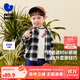 迷你巴拉巴拉男童格子襯衫秋親膚柔軟潮酷兒童長(cháng)袖寬松寶寶上衣25年新款 白黑色調00419 100