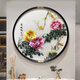 擺福百利蘇繡客廳玄關(guān)裝飾畫(huà)圓形壁畫(huà)新中式高檔背景墻餐廳掛畫(huà)精品刺繡 精品刺繡  清風(fēng)雅玉 60*60實(shí)木邊框