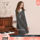 三彩2025冬季新款波點(diǎn)植絨連衣裙無(wú)袖背心裙疊穿短裙M 礦石灰幾何 M 160/84A