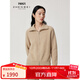 珍貝ZB/珍貝加厚純羊絨衫女翻領(lǐng)長(cháng)袖雙拉鏈針織開(kāi)衫外套2025新品31320 自然色 厚款 M (100)