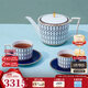 Wedgwood[11.11保價(jià)][魏大勛同款]金粉年華午夜藍咖啡具1壺2杯2碟結婚禮物