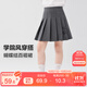 左西女童半身百褶裙子學(xué)院風(fēng)秋裝2025新款兒童校服JK短裙潮 灰色 160