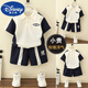 迪士尼（Disney）童裝男童夏裝套裝2024新款痞帥寶寶夏季短袖衣服兒童夏款polo衫潮 藏青色 130cm