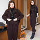 麗依歆時(shí)尚加絨休閑套裝女2025秋冬新款燈芯絨加厚雪尼爾開(kāi)衫顯瘦兩件套 咖色（加絨套裝） L 170