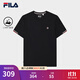FILA 斐樂(lè )官方男子針織短袖衫2025夏新款時(shí)尚休閑簡(jiǎn)約基礎圓領(lǐng)T恤 傳奇藍-NV M 170/92A/M