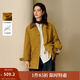 茵曼（INMAN）2025秋冬女裝新款巴恩風(fēng)復古撞色燈芯絨棉服百搭寬松外套 姜黃色 S