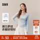 森馬（Semir）t恤女短款大圓領(lǐng)修身顯瘦2025春秋純色上衣內(nèi)搭109125101011