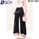 DGOV自然色丹寧藍側邊拉鏈直筒闊腿牛仔褲女2026春季款翻邊寬松長(cháng)褲子 丹寧藍 L 【建議105-120斤】
