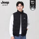 JEEP SPIRIT吉普羽絨服馬甲男士新款冬季背心加厚保暖外套男馬夾男裝春季坎肩 JP2016黑色 XL 120-140斤