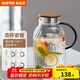 蘇泊爾（SUPOR）冷水壺涼水壺玻璃耐高溫家用大容量冷泡果汁花茶壺水杯茶壺套裝 杯子4個(gè)+壺 1.6L