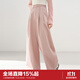 樂(lè )町休閑西裝褲女2025年春季新款腰部寬松闊腿褲子韓系直筒褲 柔觸粉（現貨） M