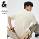 杰克·瓊斯（JACK&JONES）26年男裝春夏季重磅棉寬松復古哥特字母發(fā)泡印情侶短袖T恤男小眾 乳白色A05 常規 L 180