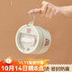 沃德百惠（WORTHBUY）早餐杯帶蓋勺豆漿杯粥杯燕麥杯微波爐加熱杯子便攜酸奶杯外帶水杯 316款米白色大號【赫赫熊】