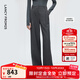 朗姿【王楚然同款】朗姿高級感灰色羊毛西褲百搭西服褲2025年冬季新款 深灰色 L