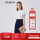 PORTS寶姿女裝春夏新品時(shí)尚Two-in-one疊片裝飾連衣裙LM8D198KWB008 丈青 M (6)