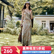 Olrain歐芮兒度假風(fēng)浪漫荷葉吊帶連衣裙女秋季2025新款無(wú)袖長(cháng)裙 花色 S