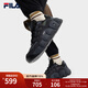 FILA 斐樂(lè )官方男鞋可頌面包鞋復古老爹鞋2024冬新款輕便舒適運動(dòng)鞋 黑/影黑灰-BC 41