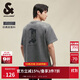 杰克·瓊斯（JACK&JONES） 春夏新款復(fù)古簡(jiǎn)約百搭字母印花寬松圓領(lǐng)短袖T恤男裝225101029