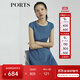 PORTS寶姿商場(chǎng)同款新品女裝氣質(zhì)純色修身短袖連衣裙LL8N021RWE005 灰燼藍 L (8)