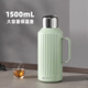 特美刻燜茶壺機械顯溫大容量316不銹鋼泡茶壺家用保溫茶壺保溫水壺燜壺 薄荷綠【機械顯溫】 1500ml