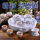半山觀海高檔茶具套裝辦公中式景德鎮(zhèn)青花瓷復(fù)古陶瓷茶杯茶盤茶具整套送禮 粉彩童趣 12頭